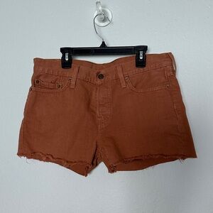 levis 501 Women's Brown tan Denim cutoff Shorts sz 28